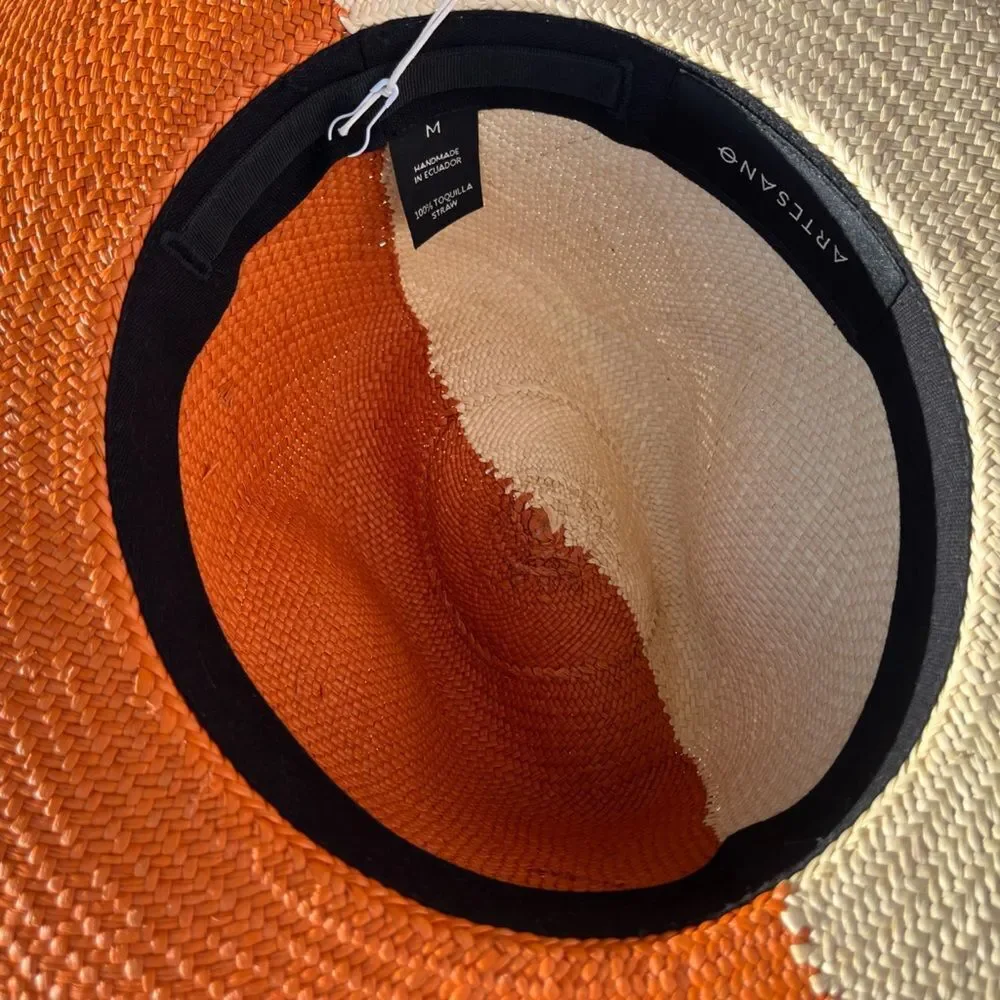 Artesano Two Toned Handmade Straw Hat NWT